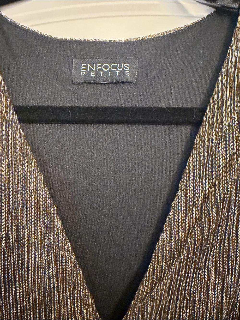 Enfocus Studio Black Dress with Metallic Gold Bodice - Picture 2 of 3